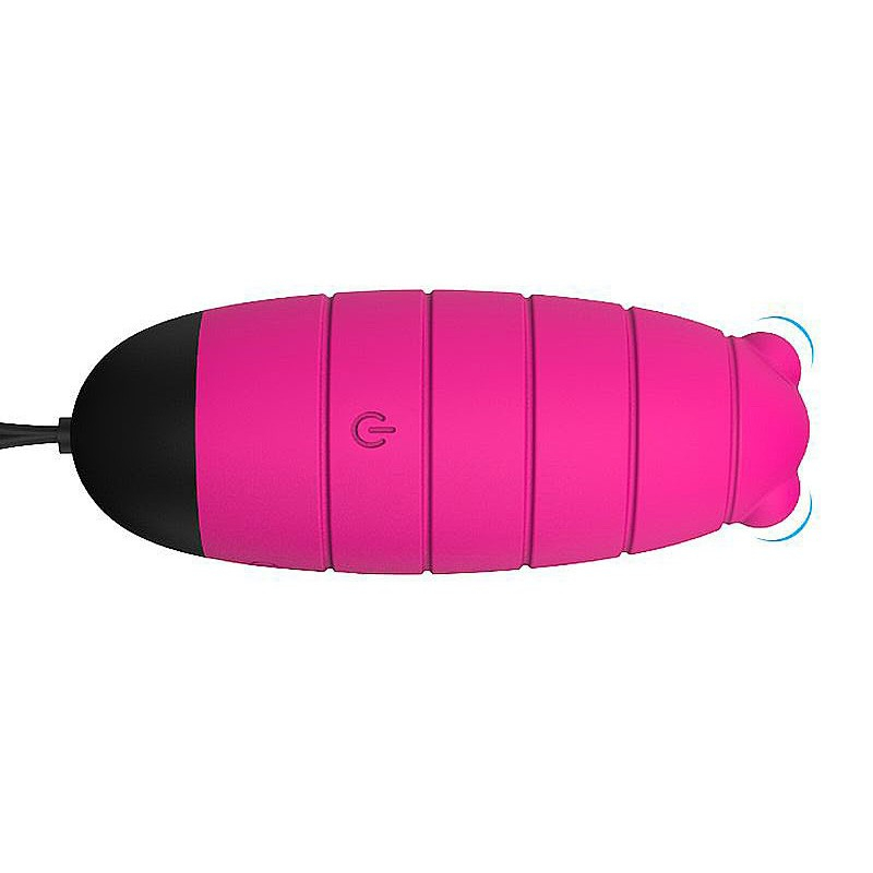 Vibrador Bullet em Silicone Recarregavel 9 Modos de Vibracao Baby Bee Pink em vista lateral, enfatizando o formato ergonomico e o botao de ligar