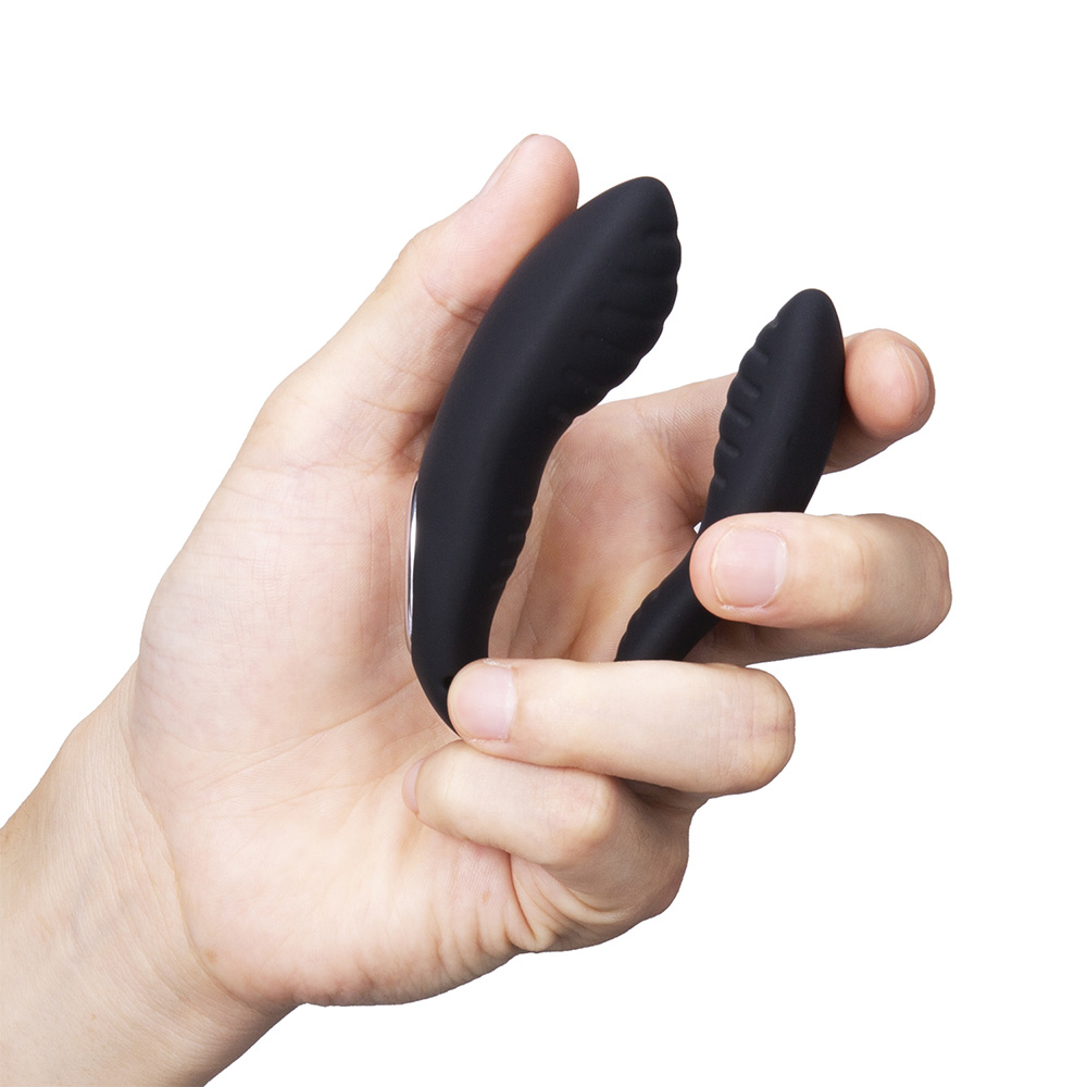 Vibrador para Casal Recarregável via USB em Silicone com 10 Vibrações U-Vibrator Nana Preto | Foto 02