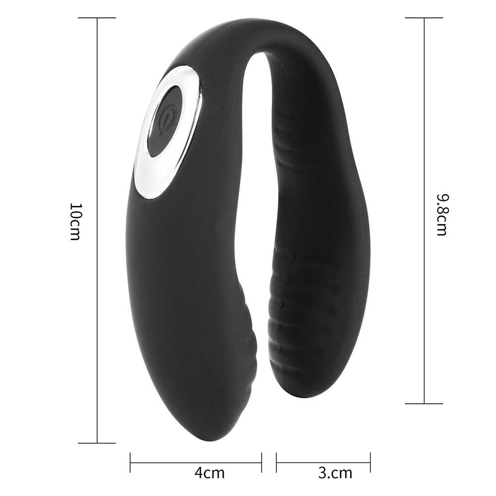 Vibrador para Casal Recarregável via USB em Silicone com 10 Vibrações U-Vibrator Nana Preto | Foto 04