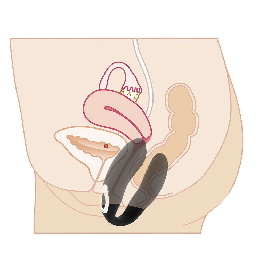 Vibrador para Casal Recarregável via USB em Silicone com 10 Vibrações U-Vibrator Nana Preto | Foto 05