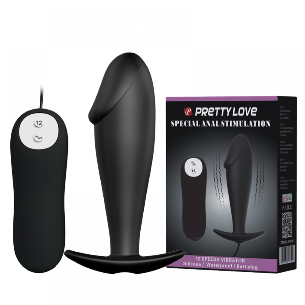 Plug Anal com Vibrador em Silicone 12 Vibrações e Controle com Fio 10x3cm Preto | Foto 01 Plug Anal com Vibrador em Silicone 12 Vibrações e Controle com Fio 10x3cm Preto | Foto 01