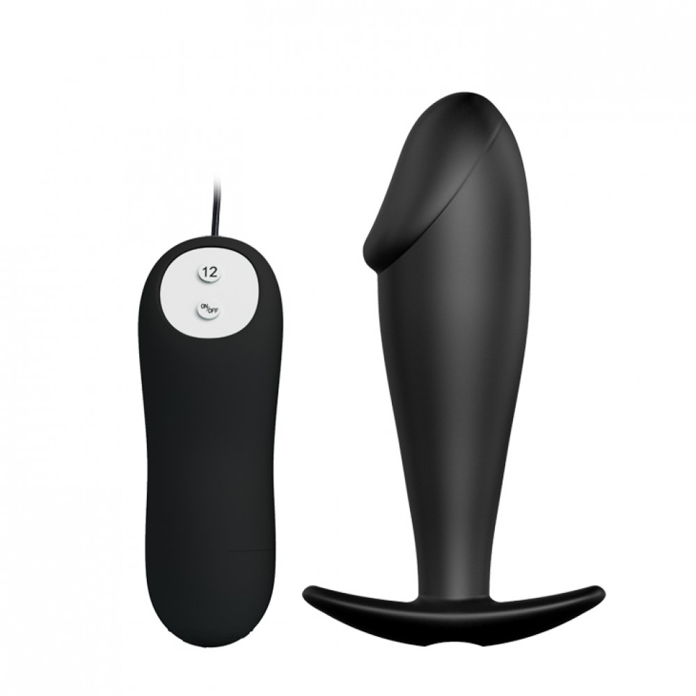 Plug Anal com Vibrador em Silicone 12 Vibrações e Controle com Fio 10x3cm Preto | Foto 02 Plug Anal com Vibrador em Silicone 12 Vibrações e Controle com Fio 10x3cm Preto | Foto 02