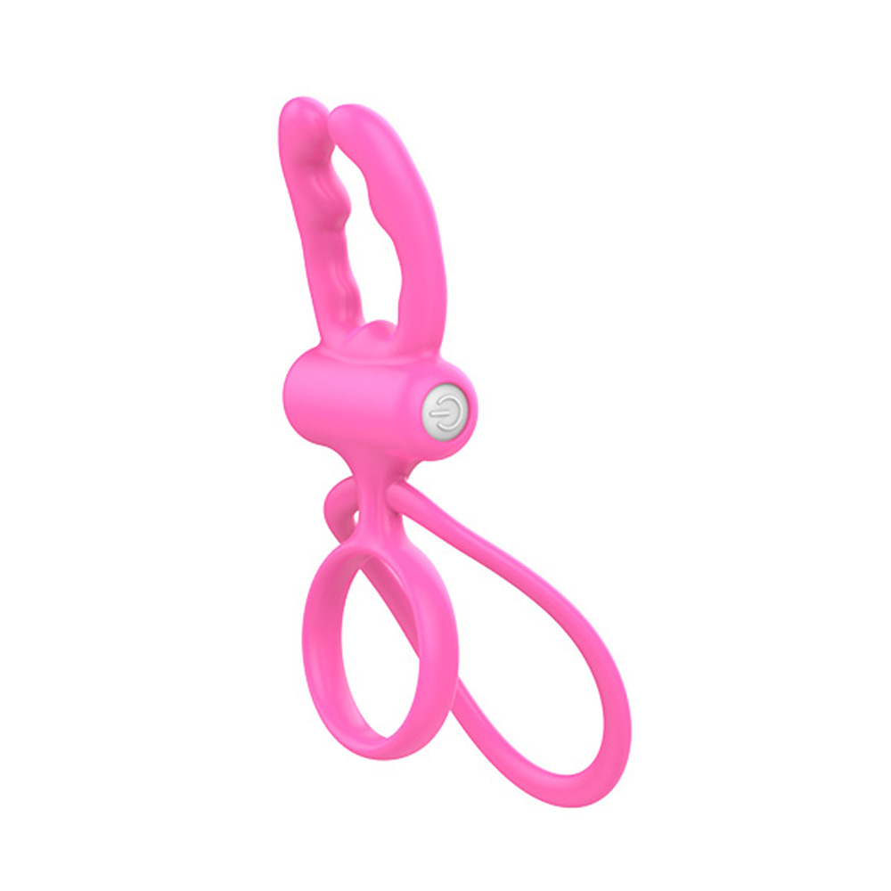 Anel Peniano em Silicone com Argola Testicular com Vibração Rosa | Foto 02 Anel Peniano em Silicone com Argola Testicular com Vibração Rosa | Foto 02