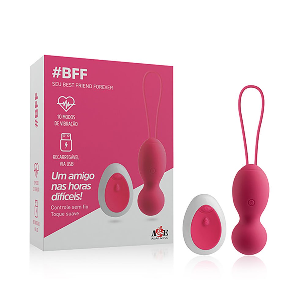 Bola de Pompoarismo Kegel Ball Recarregável em Silicone 10 Vibrações e Controle sem Fio BFF Pink | Foto 01 Bola de Pompoarismo Kegel Ball Recarregável em Silicone 10 Vibrações e Controle sem Fio BFF Pink | Foto 01