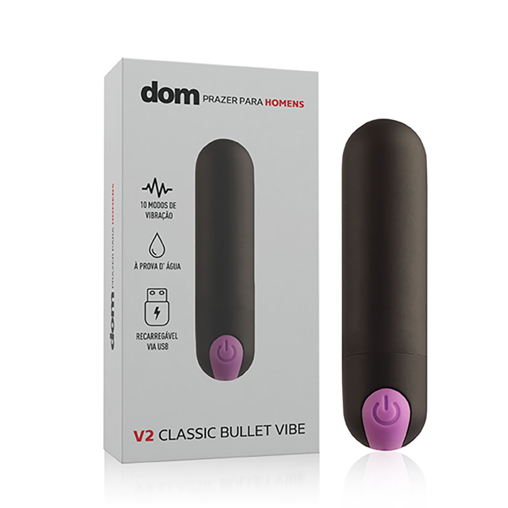 Vibrador Bullet Classic Vibe Recarregável com 10 Vibrações V2 Preto | Foto 01 Vibrador Bullet Classic Vibe Recarregável com 10 Vibrações V2 Preto | Foto 01