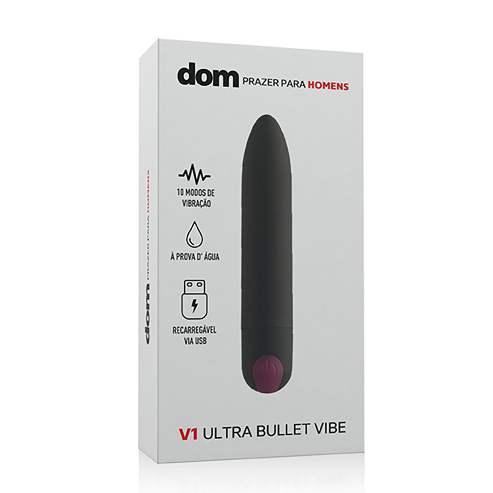 Vibrador Bullet Ultra Vibe Recarregável com 10 Vibrações V1 Preto | Foto 03 Vibrador Bullet Ultra Vibe Recarregável com 10 Vibrações V1 Preto | Foto 03