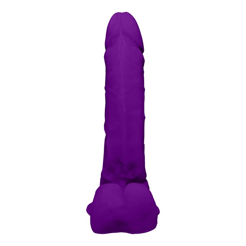 Pênis que Ejacula com Escroto e Ventosa Soft Touch 16 x 4cm Lilás | Foto 04