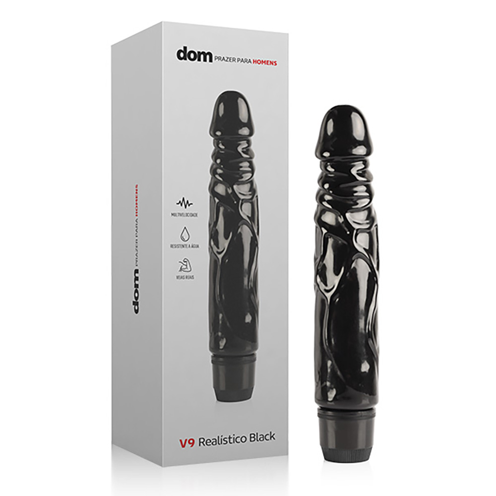 Vibrador Pênis Realístico V9 Multivelocidade 17 x 3,4cm em Jelly Preto | Foto 01 Vibrador Pênis Realístico V9 Multivelocidade 17 x 3,4cm em Jelly Preto | Foto 01