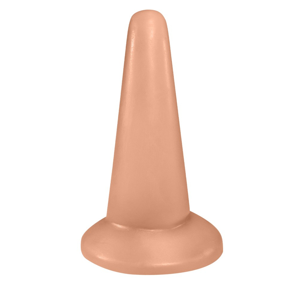 Plug Anal Cone de PVC Flexível 13 x 4,3cm Bege | Foto 01 Plug Anal Cone de PVC Flexível 13 x 4,3cm Bege | Foto 01
