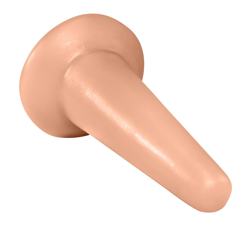 Plug Anal Cone de PVC Flexível 13 x 4,3cm Bege | Foto 02 Plug Anal Cone de PVC Flexível 13 x 4,3cm Bege | Foto 02
