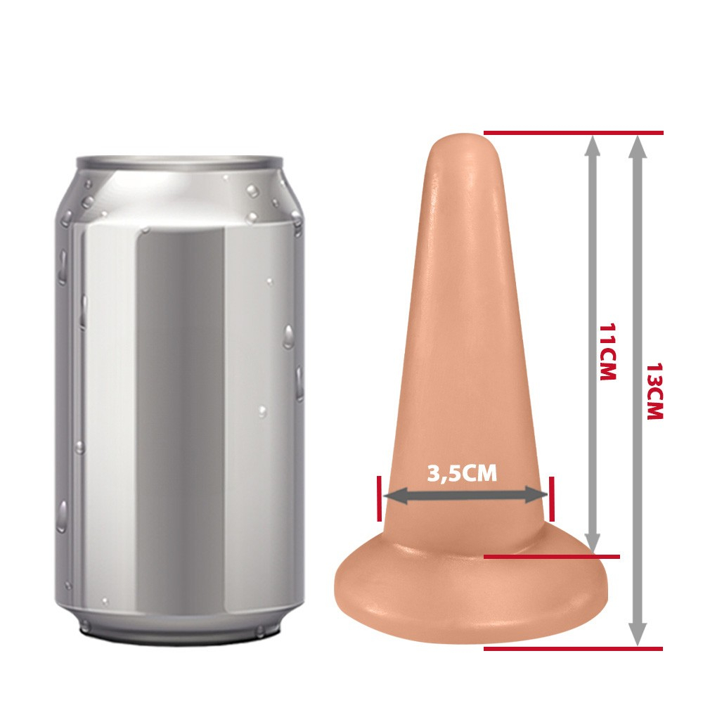 Plug Anal Cone de PVC Flexível 13 x 4,3cm Bege | Foto 06 Plug Anal Cone de PVC Flexível 13 x 4,3cm Bege | Foto 06