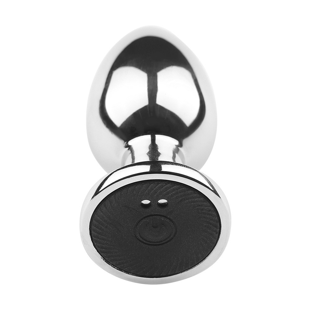 Plug Anal em A�o Recarreg�vel com 10 Vibra��es e Controle sem Fio 7 x 3cm Prata | Foto 02