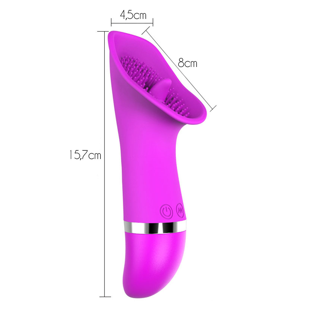 Vibrador para Clitóris com Língua e Cerdas em Silicone com 30 Vibrações Pink | Foto 06