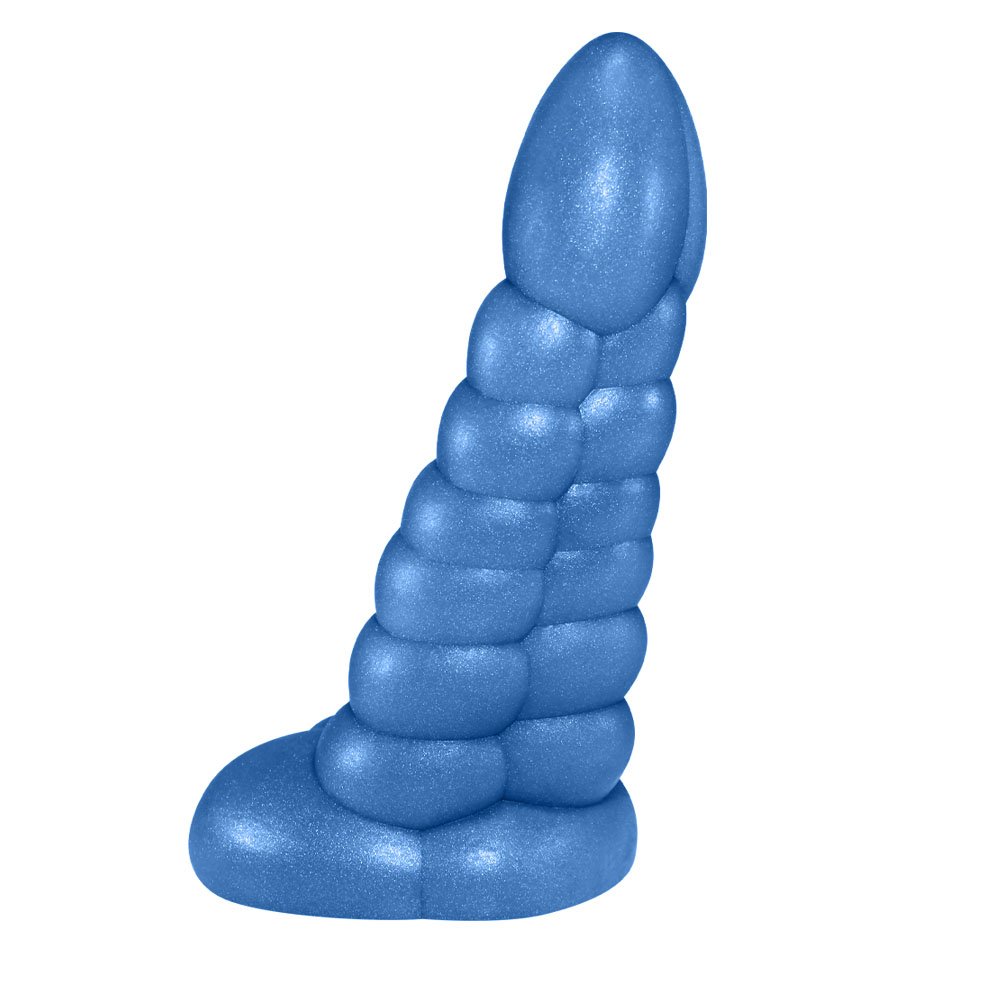 P�nis Feito em PVC Flex�vel com Escroto Snake 16 x 5cm Azul Cintilante | Foto 04