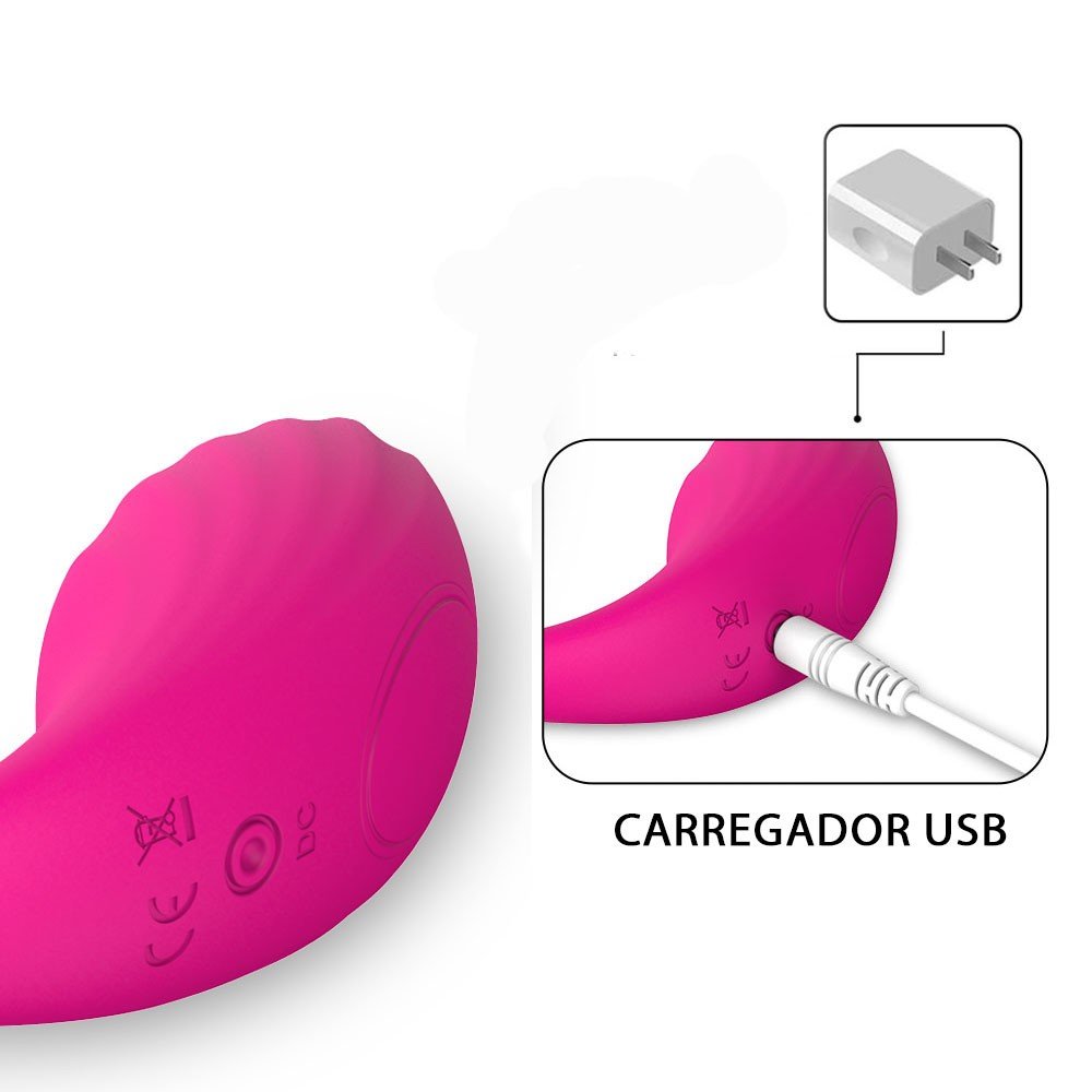 Vibrador Bullet Recarregável em Silicone com 10 Vibrações e Controle sem Fio Shell Pink | Foto 05