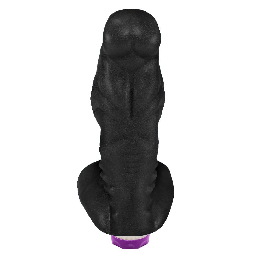 Pênis Feito em PVC Flexível com Escroto e Vibrador Goodzilla 20 x 6,5cm Preto | Foto 03