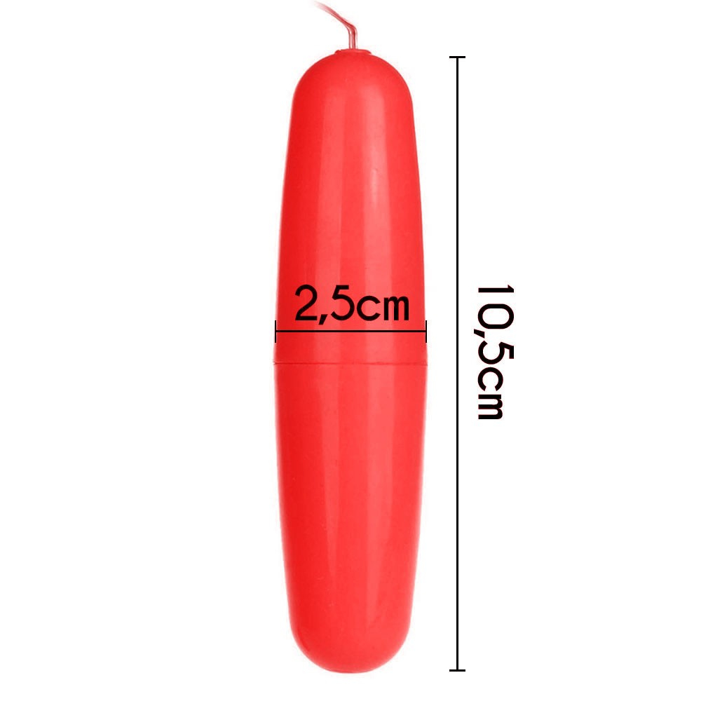 Vibrador Bullet Duplo em Plástico Rígido Multivelocidade e Controle com Fio Vermelho | Foto 03
