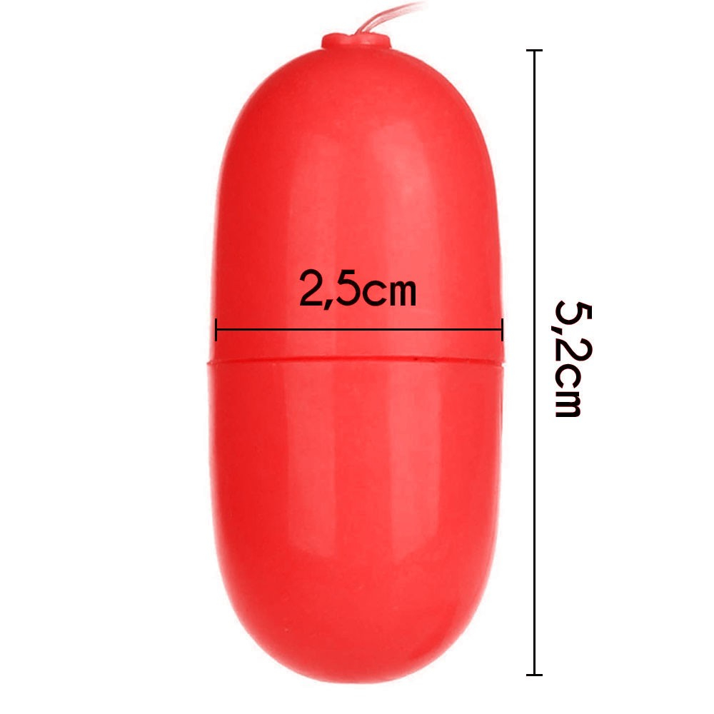 Vibrador Bullet Duplo em Plástico Rígido Multivelocidade e Controle com Fio Vermelho | Foto 04