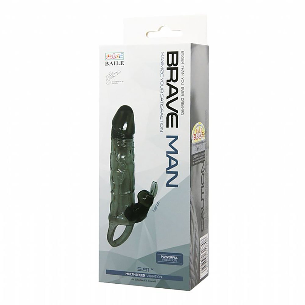Capa Peniana com Anel para Escroto e Vibrador Clitoriano em Formato de Coelho Fum� | Foto 06