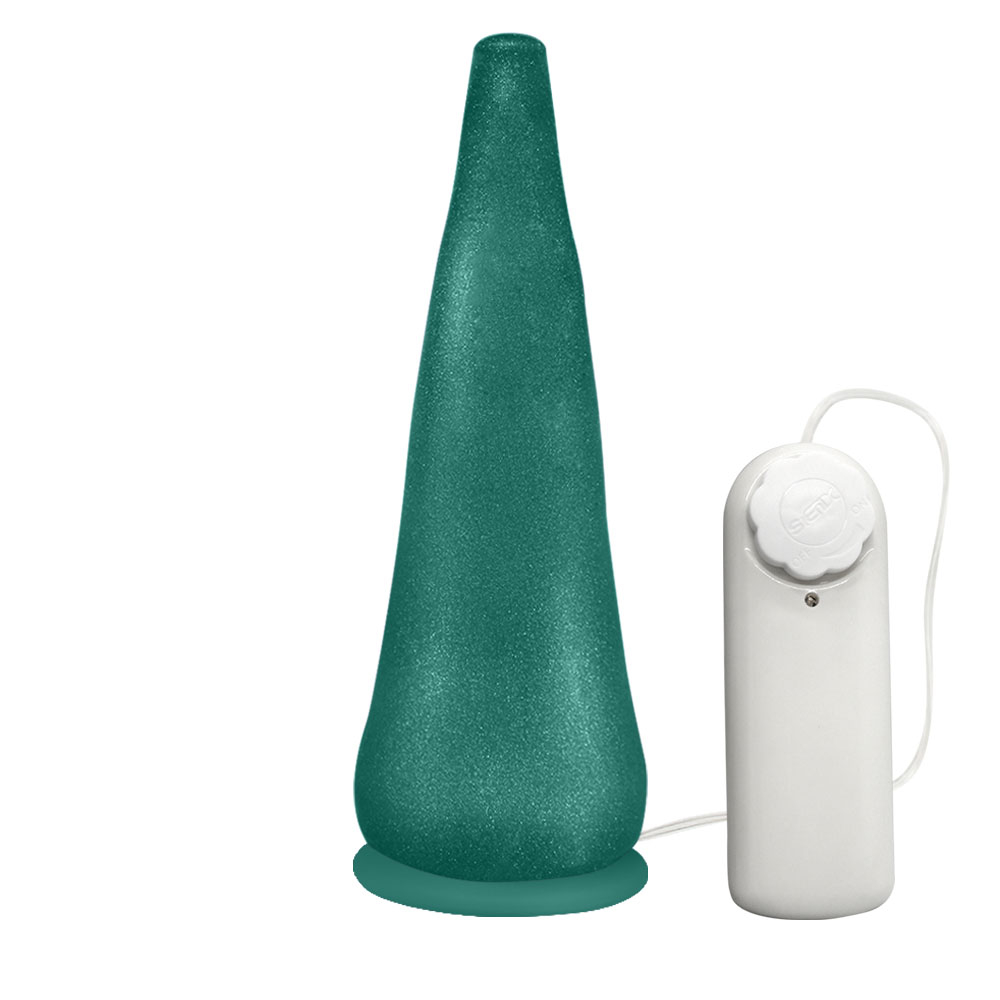 Dildo Feito em PVC Flex�vel em Formato de Tent�culos com Vibrador 18 x 5cm Verde Cintilante | Foto 03