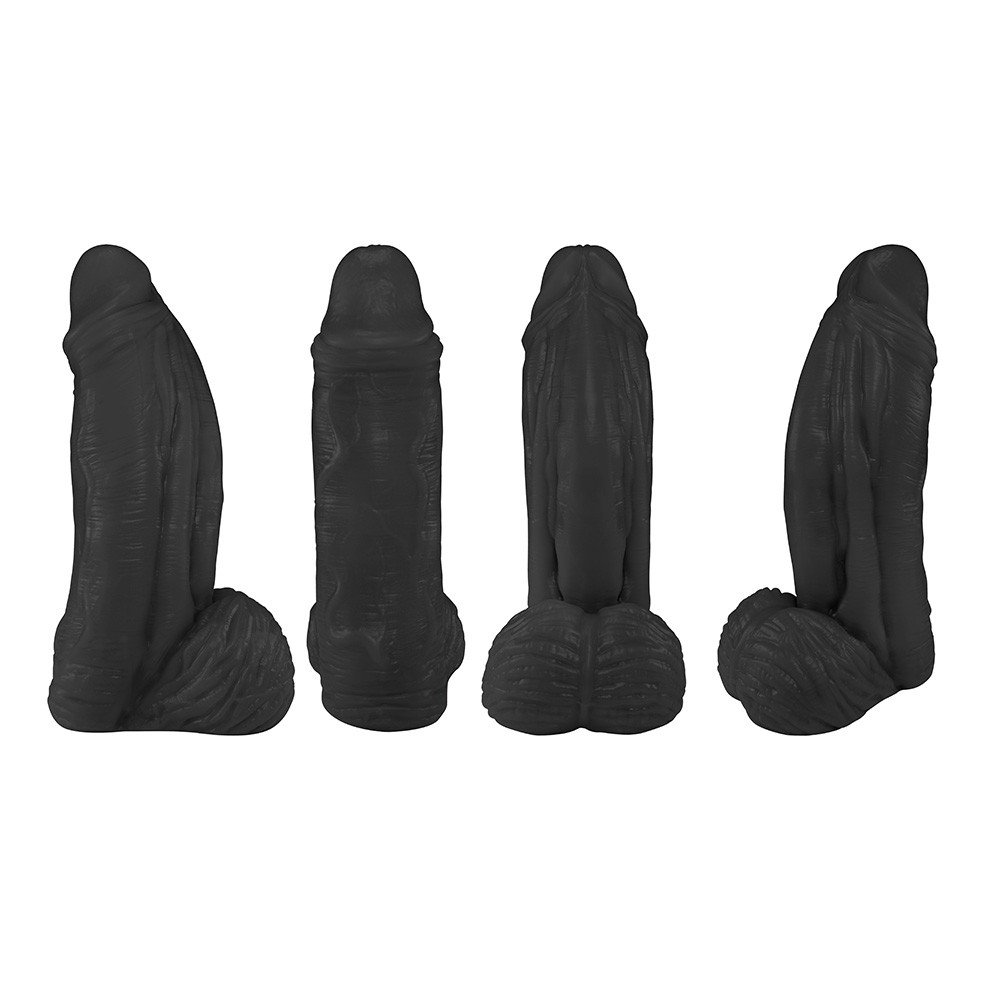 Cinta Peniana Ajustável com Pênis Large com Escroto 21 x 6,5cm Preto | Foto 04