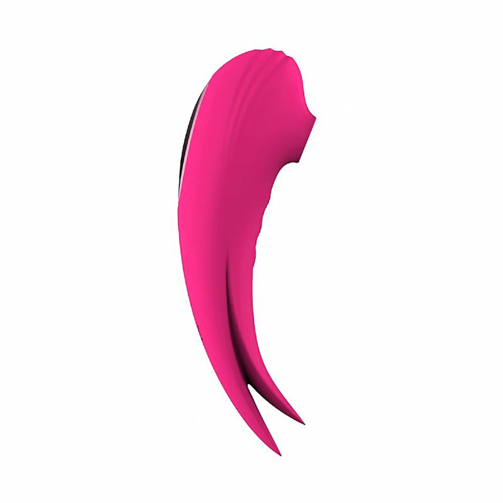 Vibrador para Clit�ris em Silicone Recarreg�vel Rosa - Vista do Perfil que destaxa curva ergon�mica