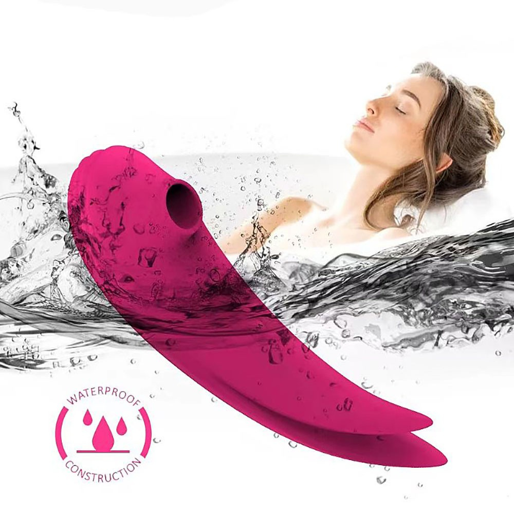 Vibrador para Clit�ris em Silicone Recarreg�vel Rosa - Vista traseira detalhada com informa��es de certifica��o