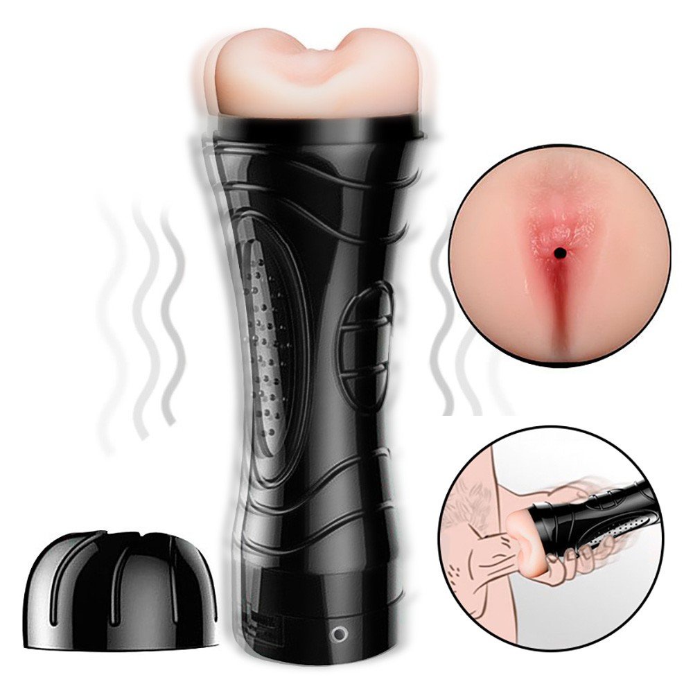 Masturbador Disfarçado Lanterna Recarregável em Cyberskin com Ânus Multivelocidade Nick Bege | Foto 01