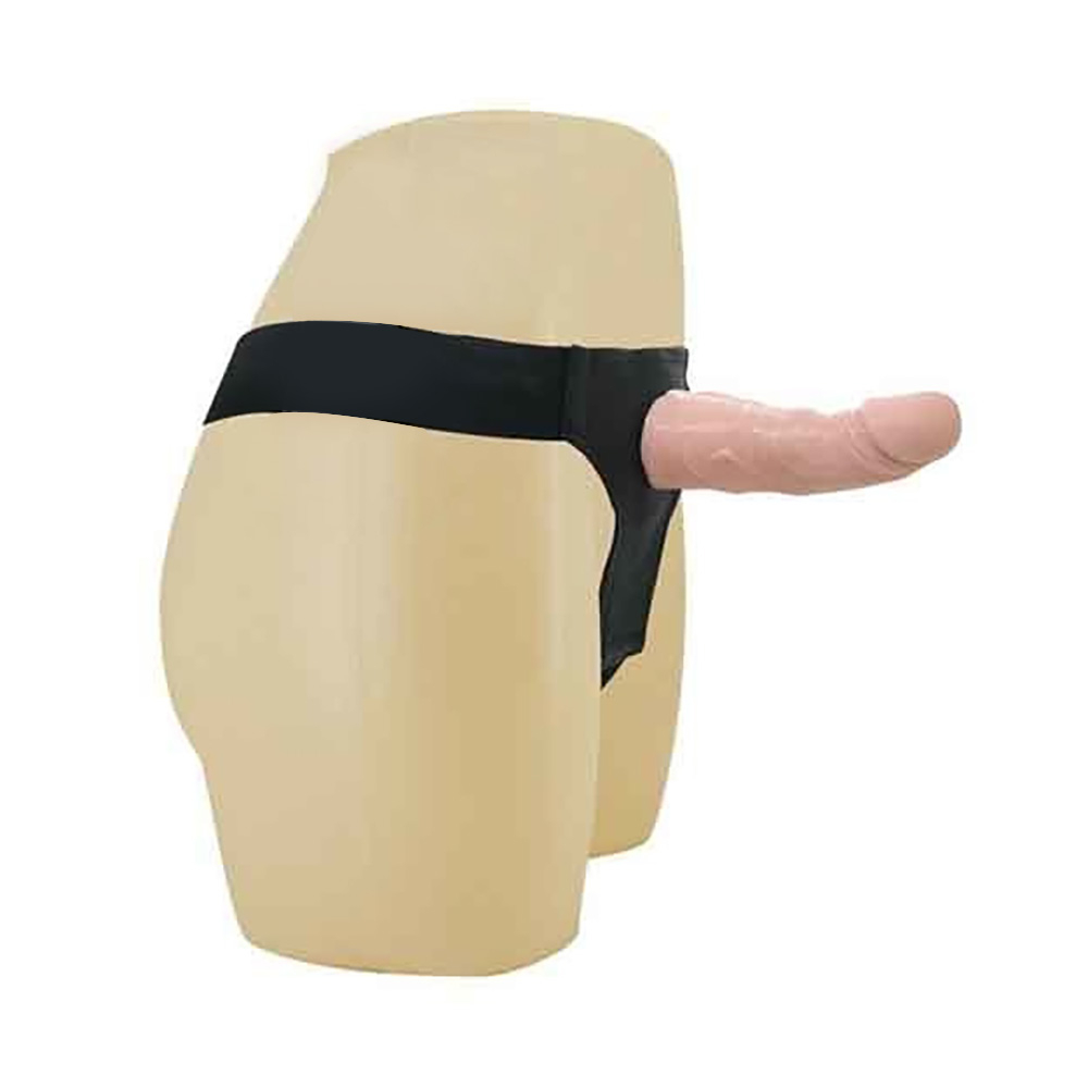 Capa Peniana com Cinta em PVC e Vibrador Passionate Harness 16 x 3,5cm Bege | Foto 05