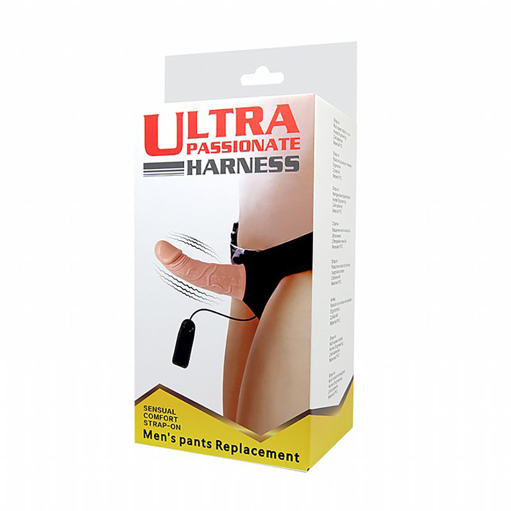 Capa Peniana com Cinta em PVC e Vibrador Passionate Harness 16 x 3,5cm Bege | Foto 06