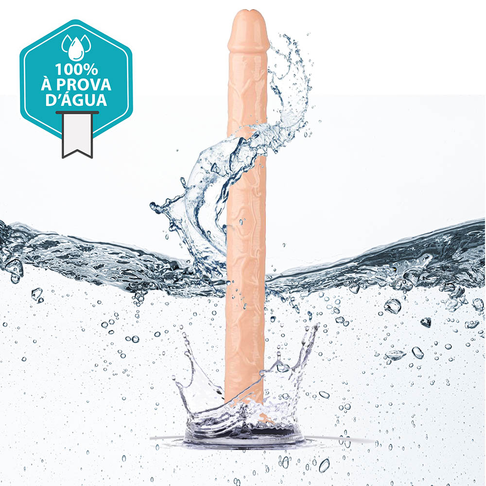 Pênis Realístico com Ventosa Biglong - Dildo em TPE (Jelly Macio) Flexível 45 x 4,5cm Pele | Foto 05