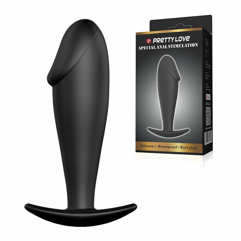 Plug Anal em Silicone no Formato de Pênis Preto | Foto 01 Plug Anal em Silicone no Formato de Pênis Preto | Foto 01