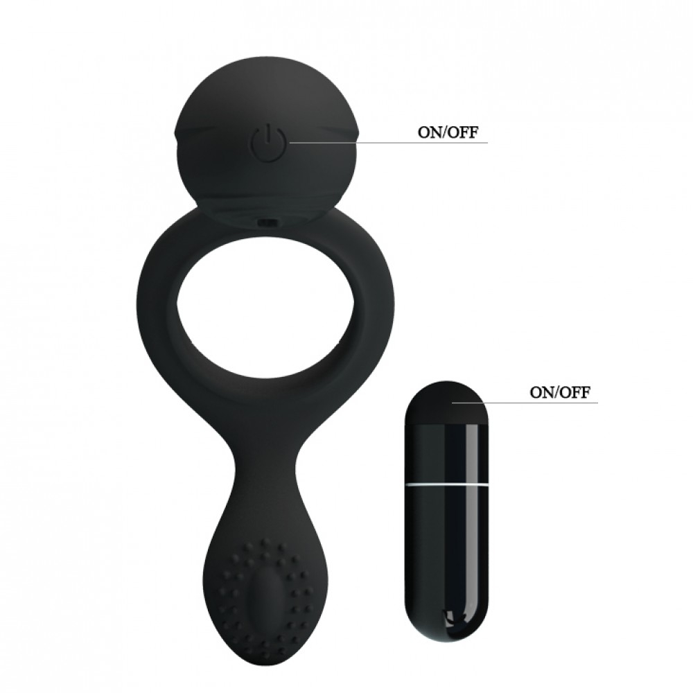Anel Peniano em Silicone com Estimulador Clitoriano Vibrat�rio Ethel Preto | Foto 05