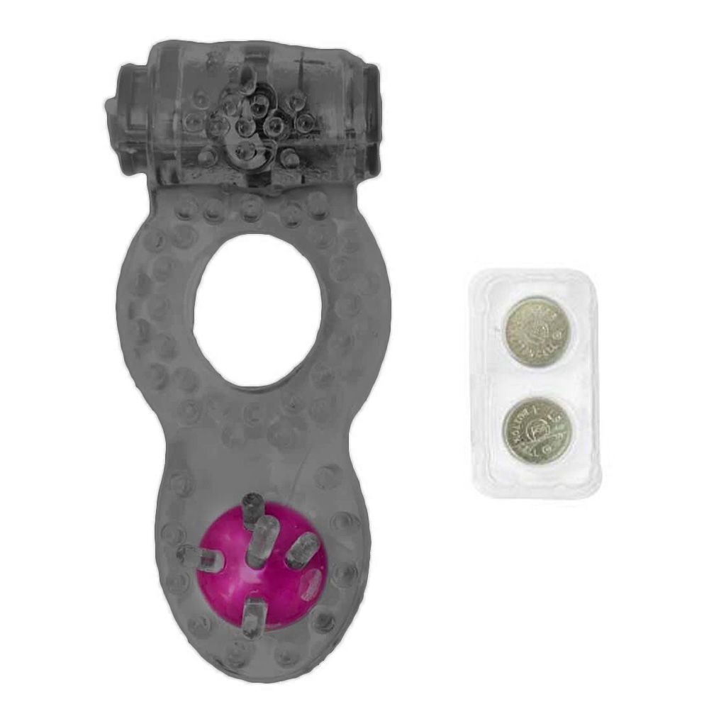 Anel Peniano Duplo com Vibrador e Estimulador Anal Fumê | Foto 03