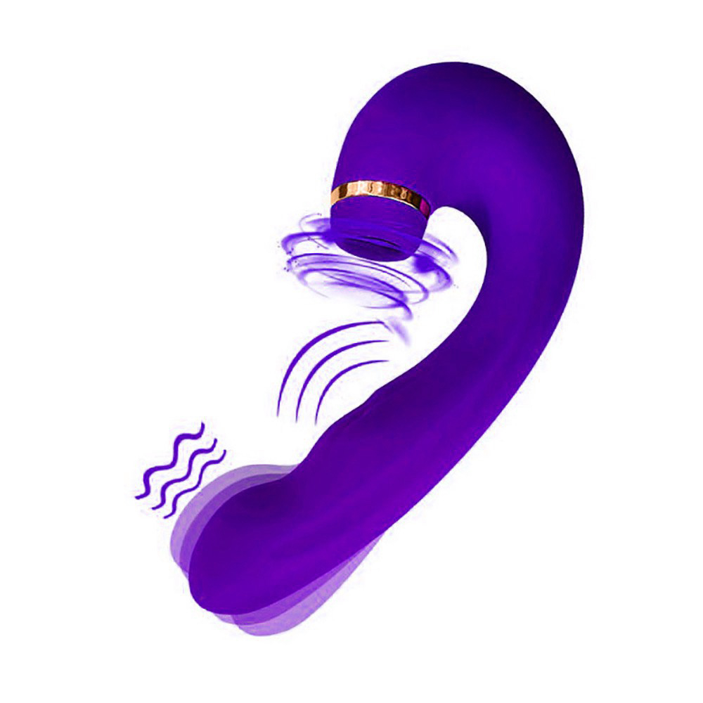 Vibrador Duplo Recarreg�vel Silicone Air Pulse 2 Roxo com acess�rios de carregamento (laptop, tomada, power bank, carregador veicular)