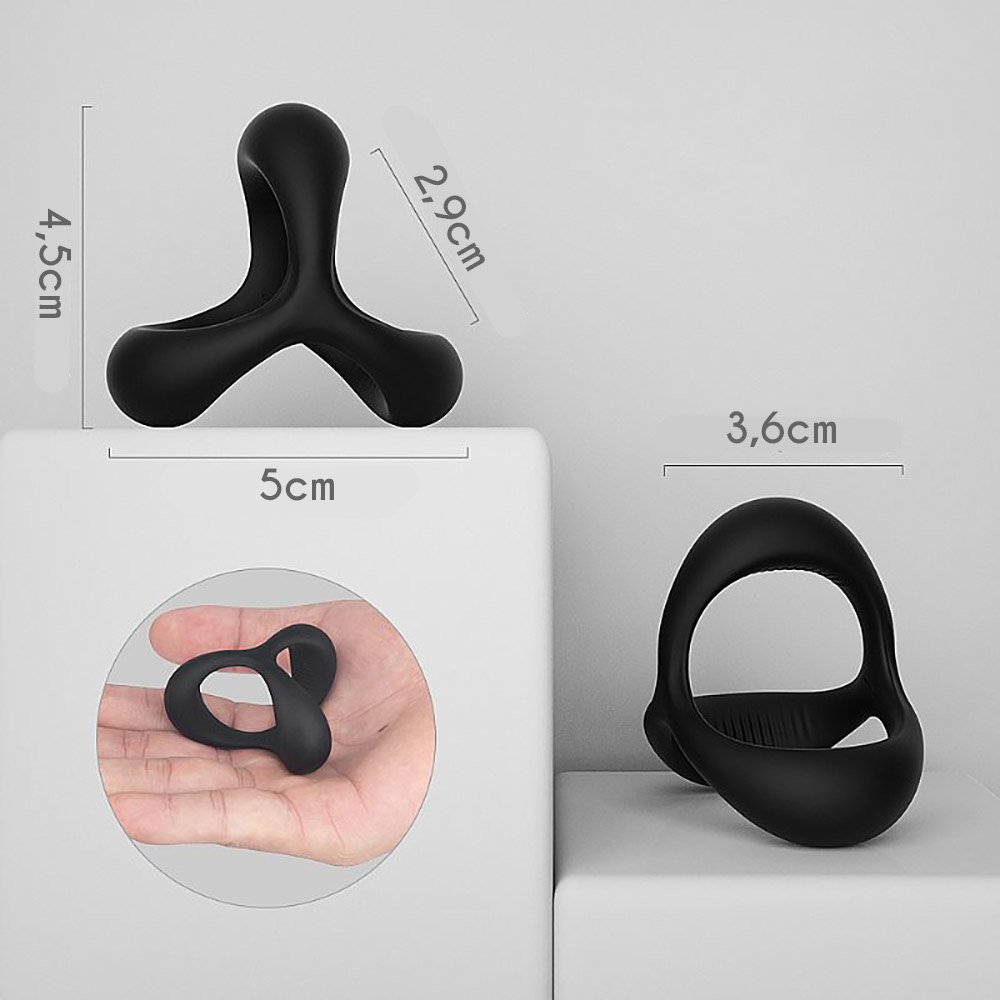 Anel Peniano em Silicone Flexível Black Rider Preto | Foto 06