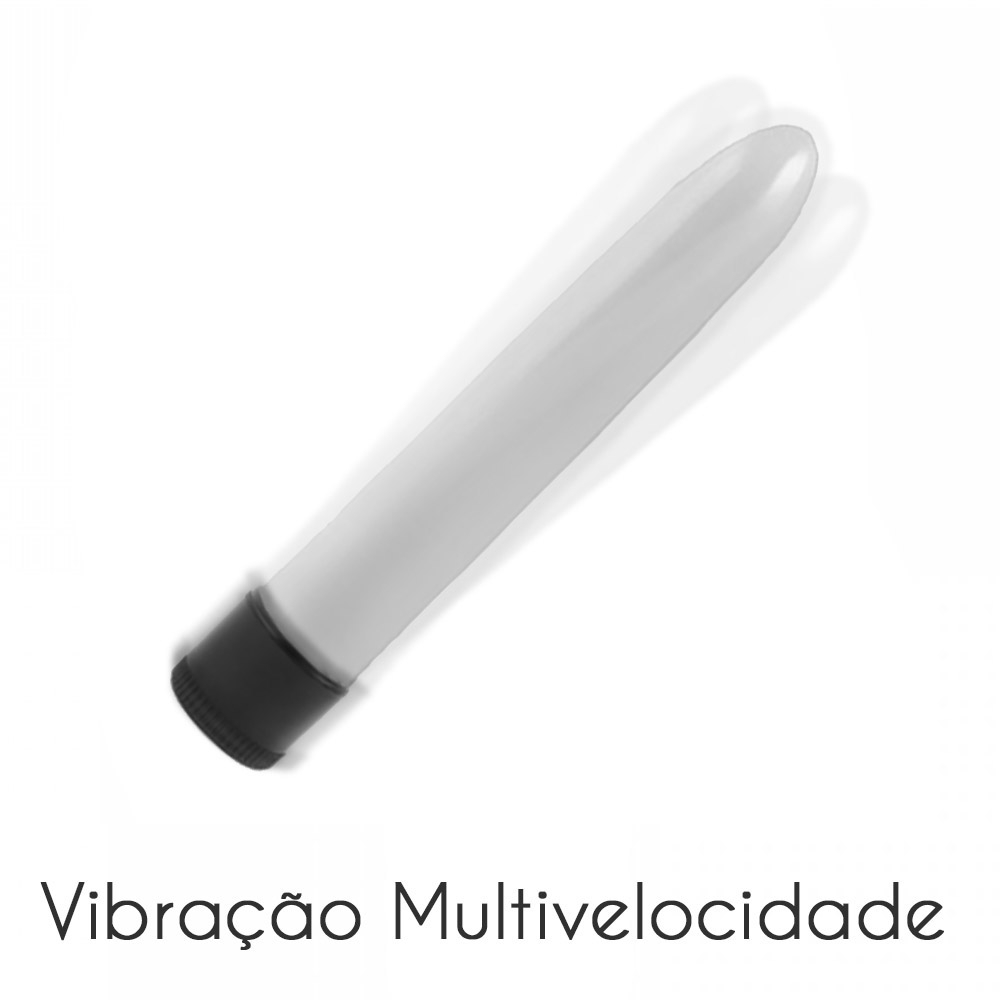 Vibrador Personal Liso Multivelocidade 18 x 2,8cm Branco mostrando efeito de vibra��o