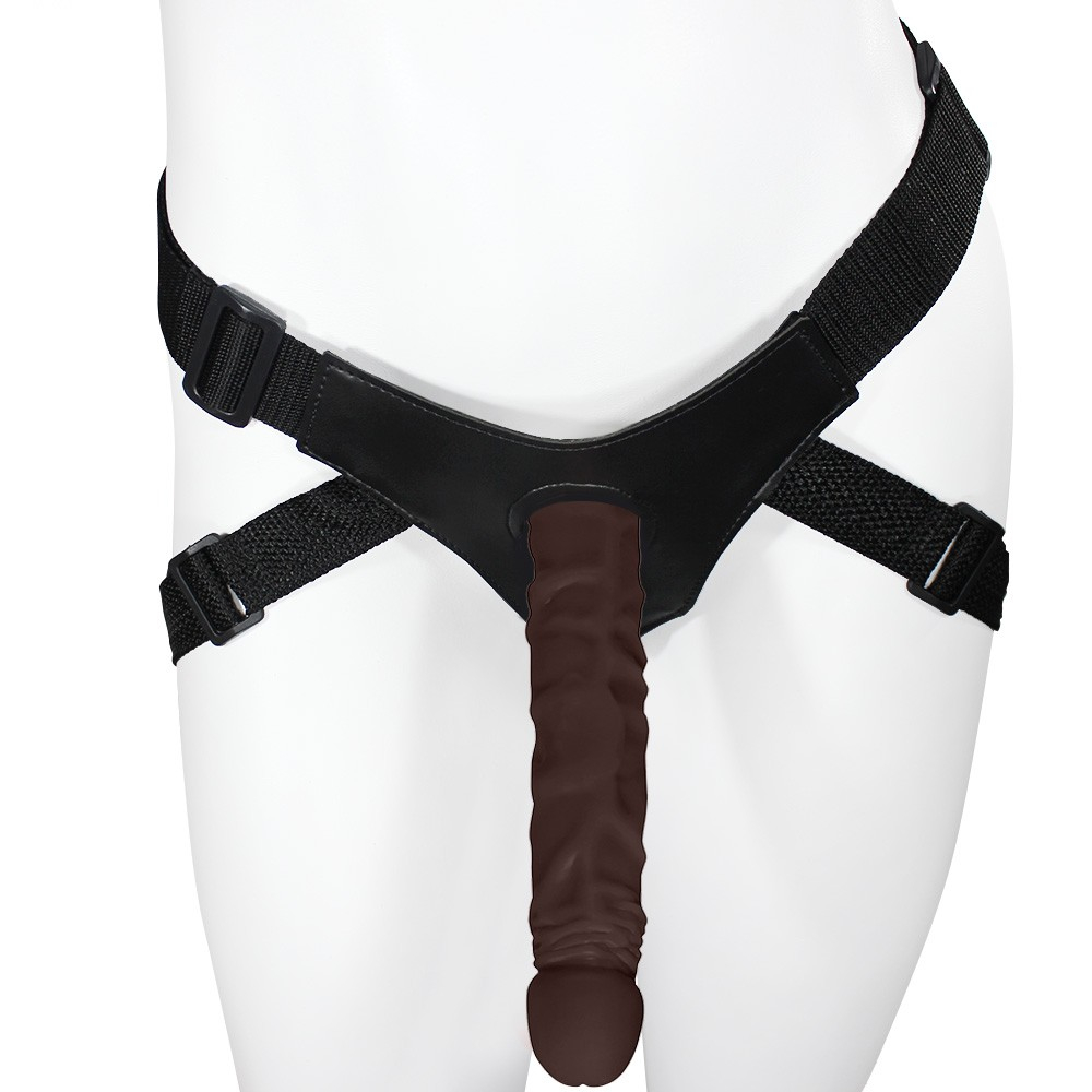 Cinta Peniana com P�nis Real�stico Protheus 24 x 4cm Marrom | Foto 02