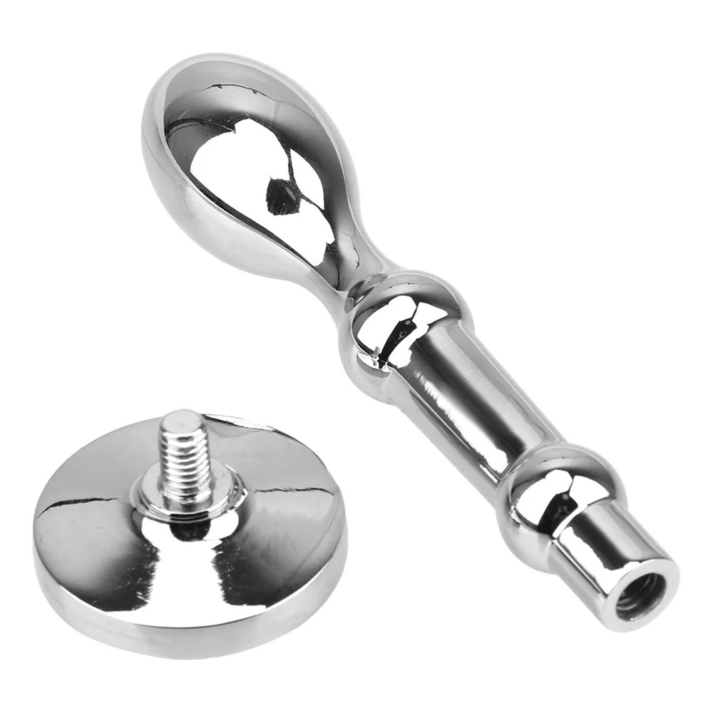 Plug Anal Joia em A�o com Base Redonda Remov�vel Desenho Espiral Roxo | Foto 05