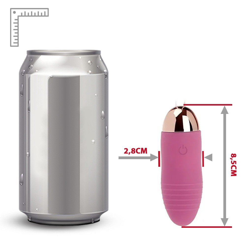 Vibrador Bullet em Silicone e ABS Recarreg�vel Rosa e o controle remoto exibindo design ergonomico