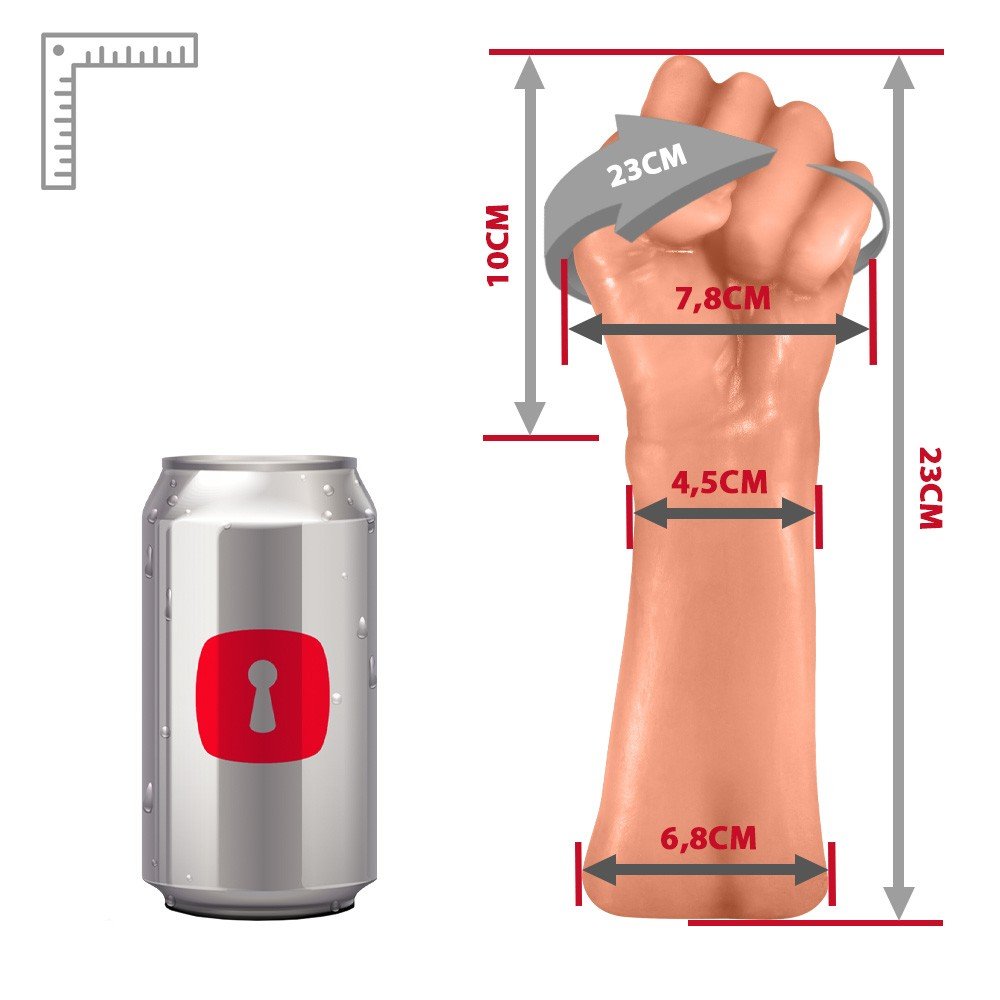 Penetrador para Prática de Fisting Realístico Hand Fist Punho 22 x 8cm Bege | Foto 06