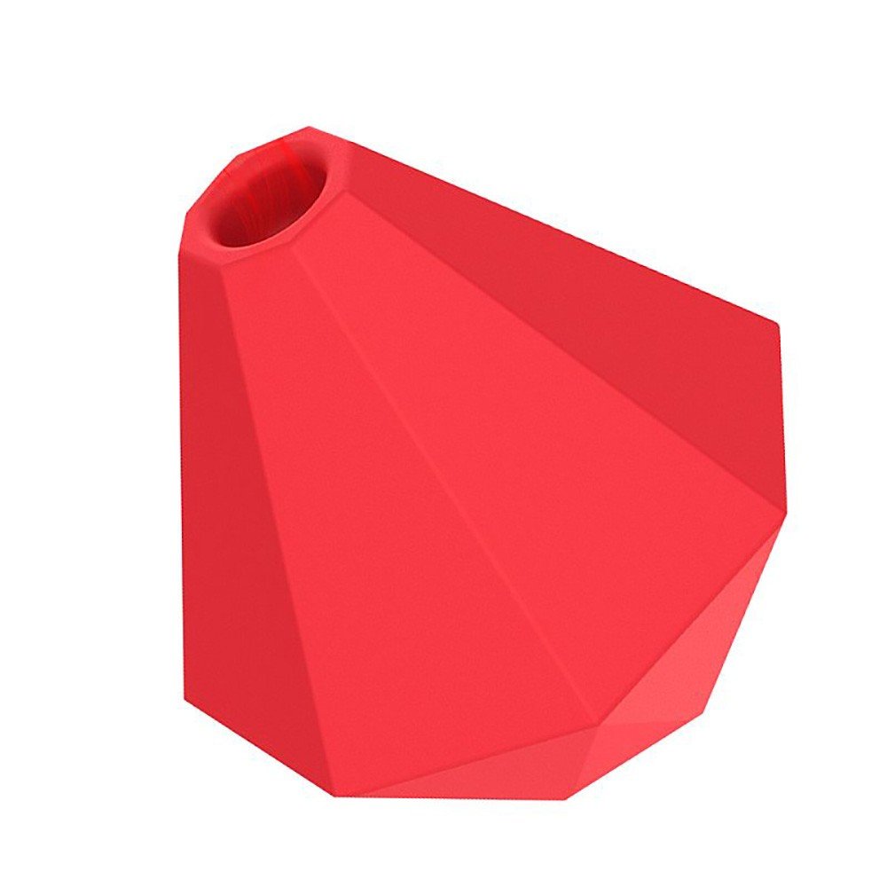 Vista lateral do Vibrador para Clit�ris Apol�nia Vermelho, evidenciando o design ergon�mico e o bocal para estimula��o