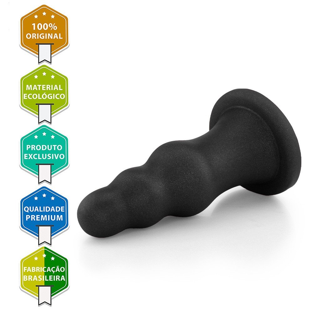 Plug Anal Gigante Flex�vel Escalonado 23 x 8cm Preto | Foto 05