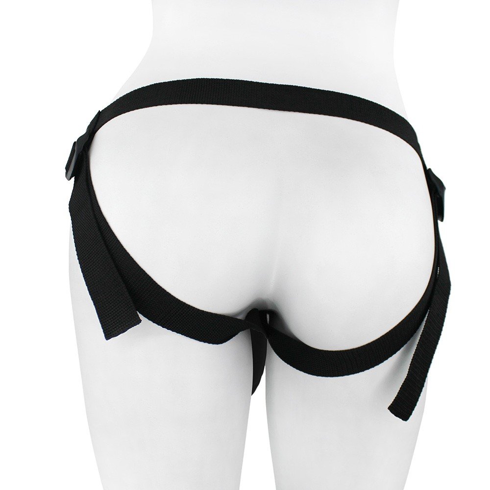 Cinta Peniana com P�nis Real�stico com Escroto e Base Triangular 25 x 6cm Preto | Foto 02