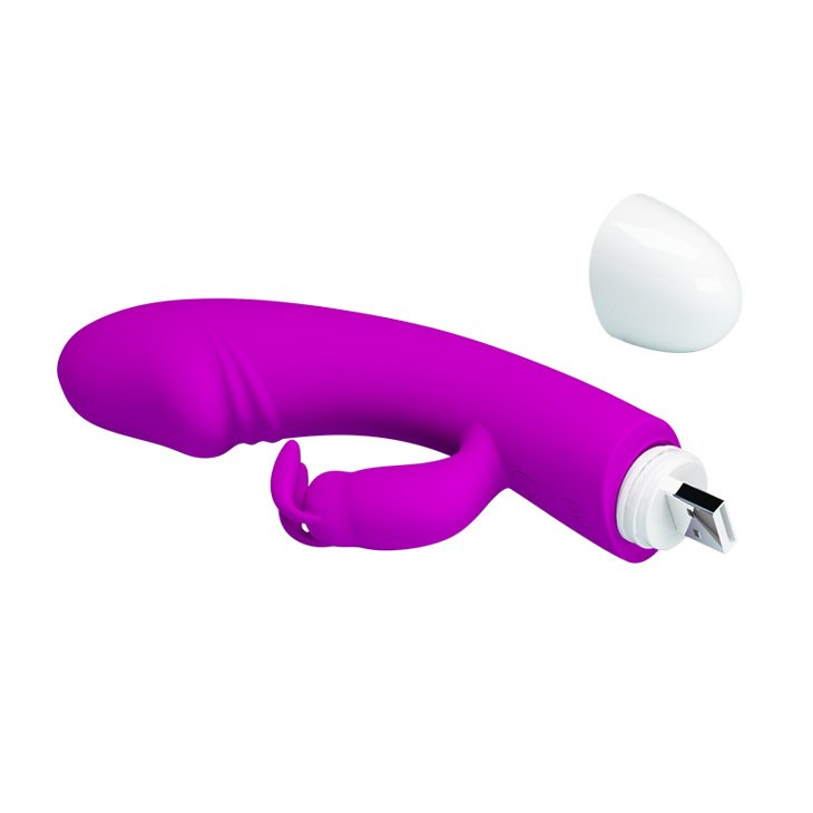 Detalhe do sistema de controle do vibrador Will Roxo, com bot�es para modos e intensidade