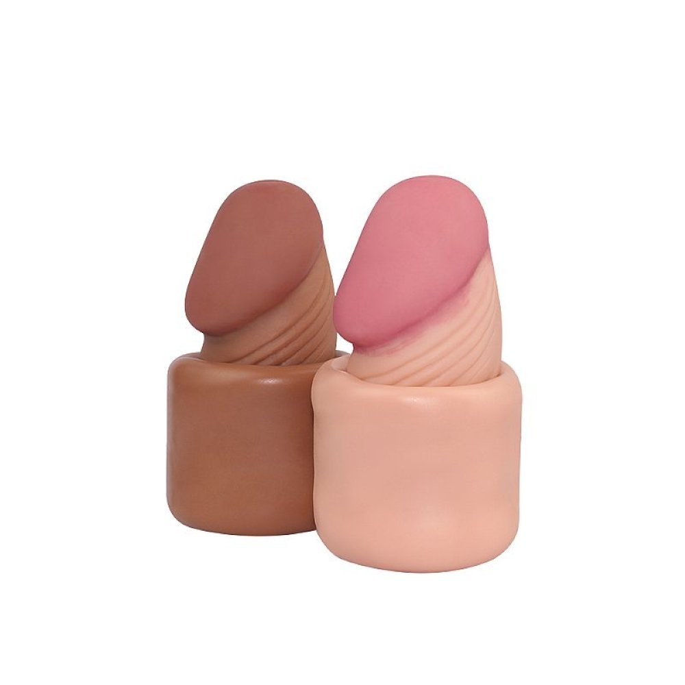 Detalhe da parte interna da Capa Peniana com Extensor de 2,5cm Bege, mostrando o compartimento para o p�nis