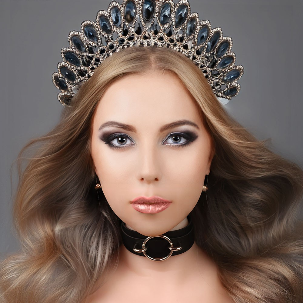 Coleira Social Choker em PU com Argola Prata e Fivela para Ajuste Preta | Foto 01