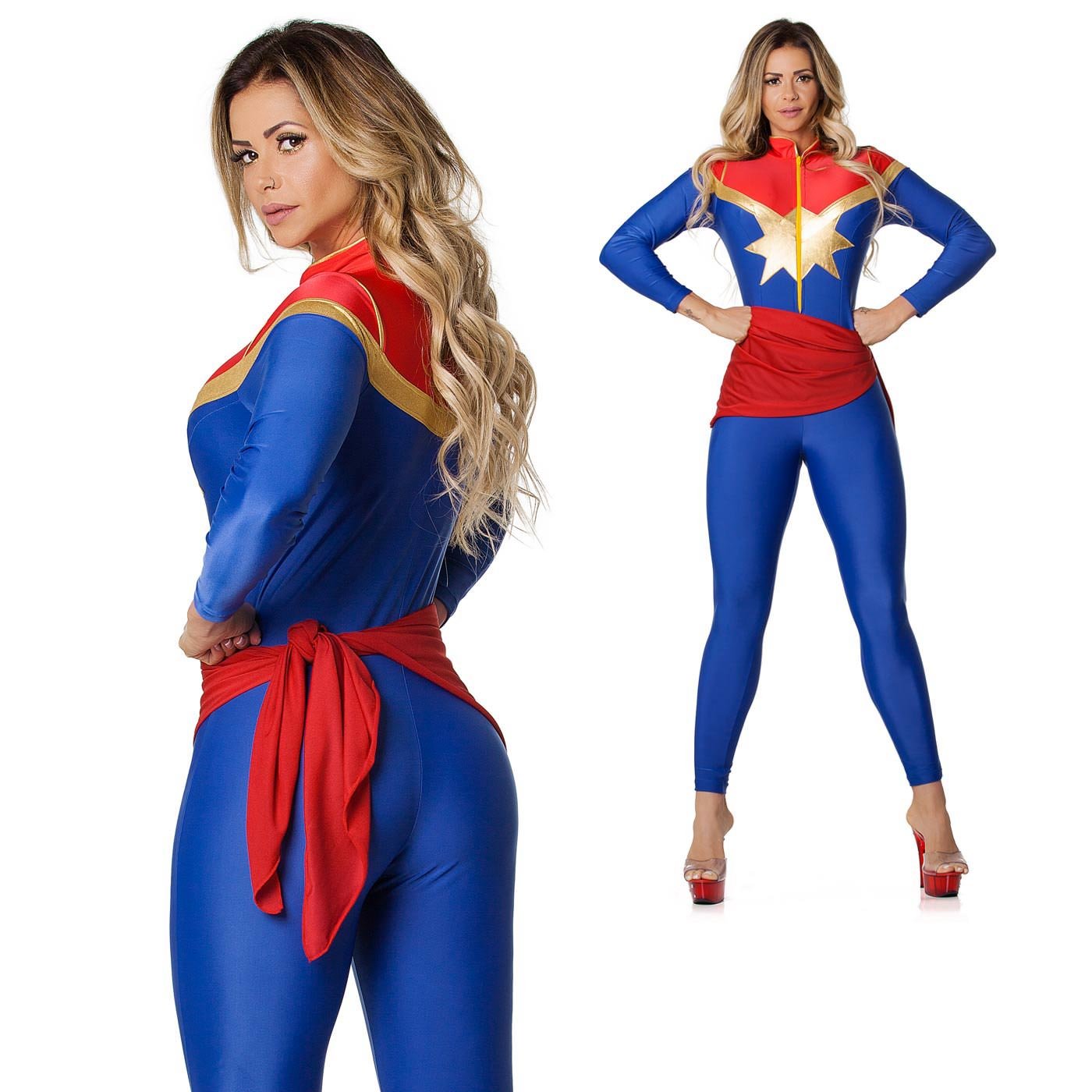 Fantasia de Luxo Macac�o Capit� Marvel | Foto 04