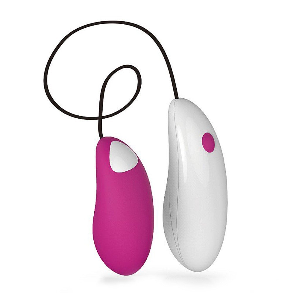 Vibrador Bullet em Silicone Pandora Pink fora da caixa, mostrando o mini vibrador e o controle com fio. Foco na conexao do cabo.