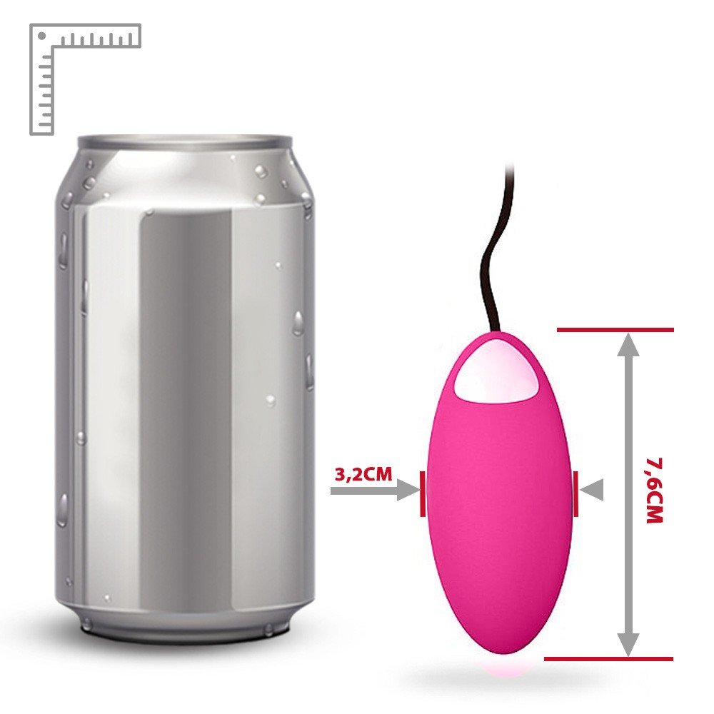 Vibrador Bullet em Silicone Pandora Pink em detalhe, mostrando o botao do controle com fio. Foco na simplicidade e facilidade de uso.